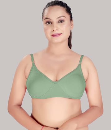 HAYA Cotton Non Padded Women's Plunge Bra ( Green )
