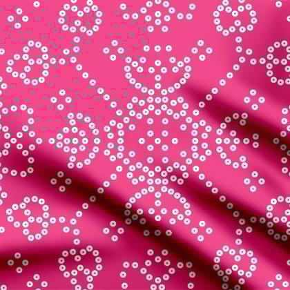 Red Dot Bandhani Print Fabric-Cotton
