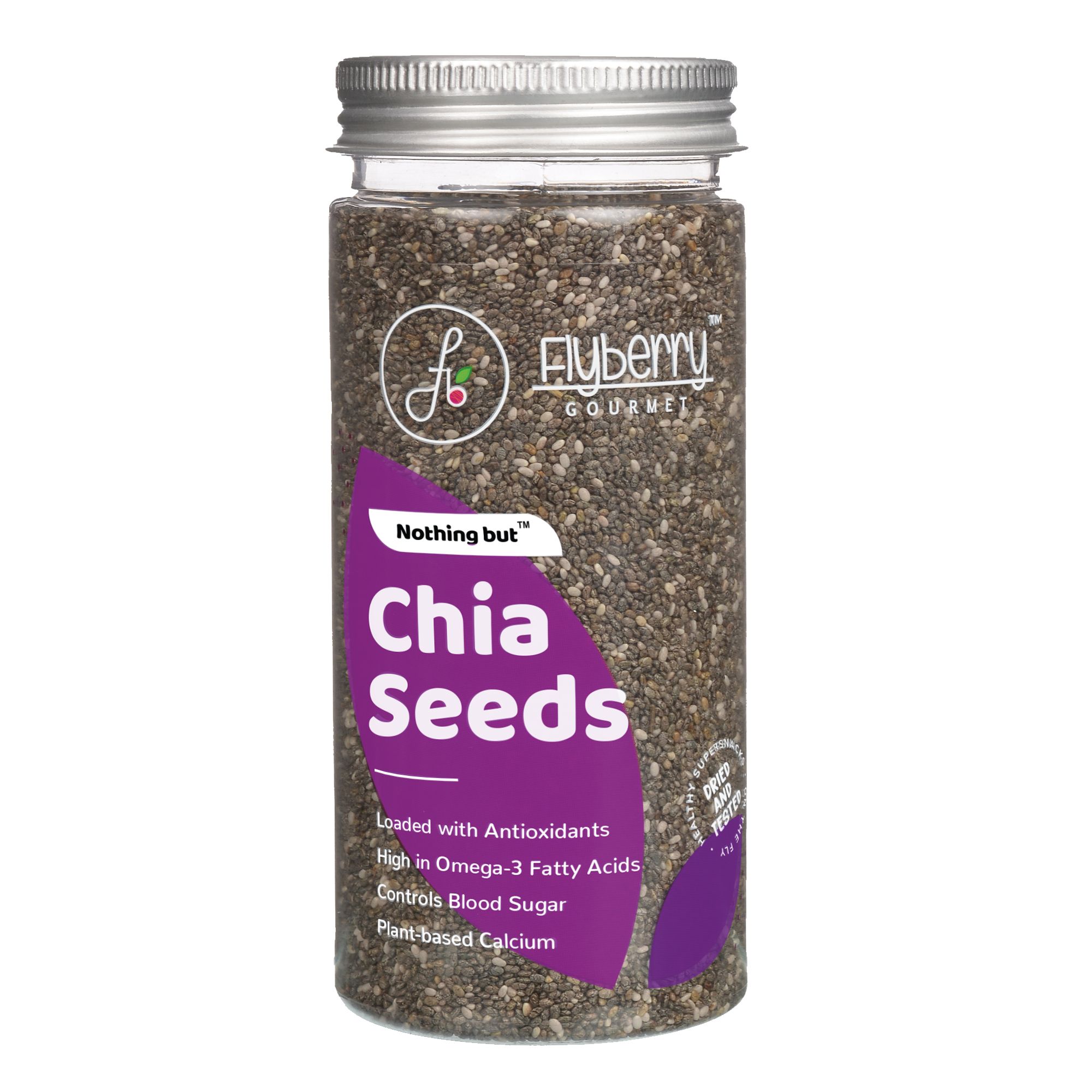 Flyberry Gourmet Chia Seeds, 180g |High in Fiber | Helps with Heart Health