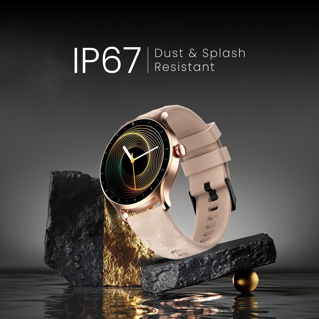 CELLECOR E2 Hype 1.50" (38.1mm) HD IPS Display Smart Watch, 500 Nits, 60Hz Refresh Rate, Bluetooth Calling, AI generated Watch Faces, 100+ Sports Modes, Health Suite, Voice Assistance (Gold Pink )