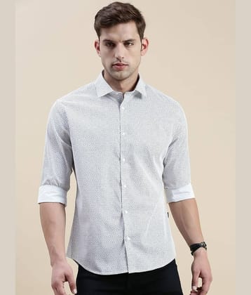 Showoff Cotton Blend Regular Fit Printed Full Sleeves Men's Casual Shirt - White ( Pack of 1 )