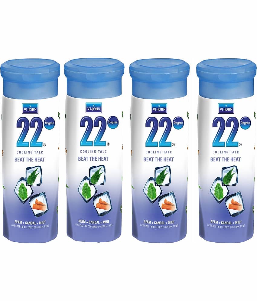 Vi-John Beat the Heat Neem+Mint+Sandal Talc 100 gm Pack of 4