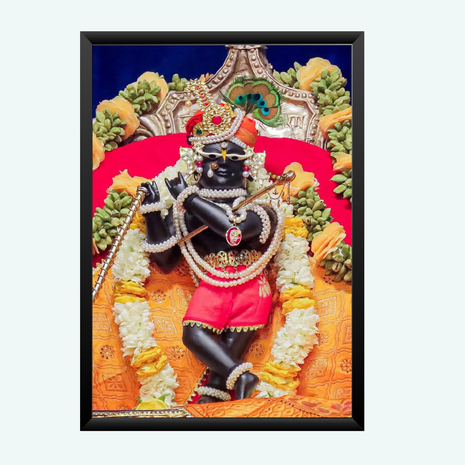 NOKKES Radha Raman ji Vrindavan Radha Raman Thakur Ji Photo Frames Religious Photo frame 5X7 Inch Photo Frame_QWW74