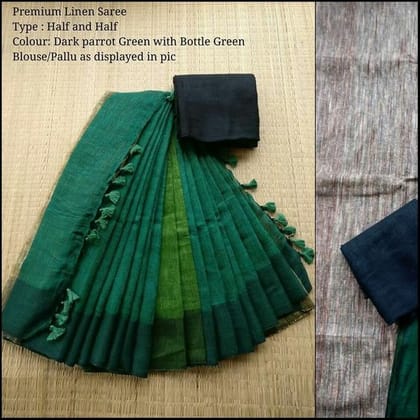 AWESOME LINEN COTTON PRINTED SAREE - 2020
