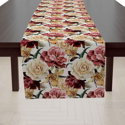 Pixel Roses Table Runner-Thick Cotton Canvas / 12x72