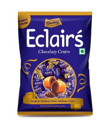 Derby Caramel Eclair Poly 100Pcs - Pack of 12 Derby Caramel Eclair Poly 100Pcs - Pack of 12