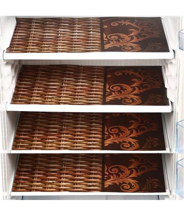 E-Retailer Set of 4 PVC Brown Fridge Mats