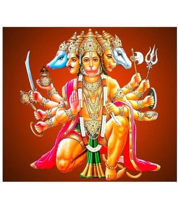 Asmi Collection Panchmukhi Hanuman Religious & Inspirational Sticker ( 60 x 60 cms )