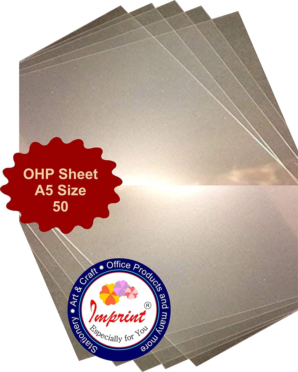 "HEE OHP Sheets 100 Micron A4 Pack of 50 Transparency Film for Crystal Clear Presentations, Reports, & Projects - Perfect for Home & Office Use! "