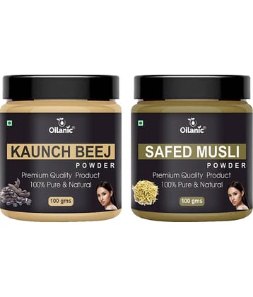 Oilanic 100% Pure Kaunch Beej Powder & Safed Musli Powder For Skin Hair Mask 200 g Pack of 2