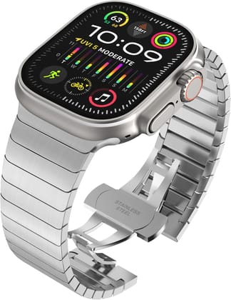 Premium Ceramic Metal Bracelet By iSerieshub Compatible For Smart-Watch-42-44-45-49MM / Silver