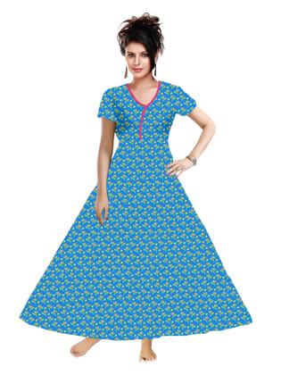 Rossa 100% Pure Cotton Nighty for Ladies-Medium