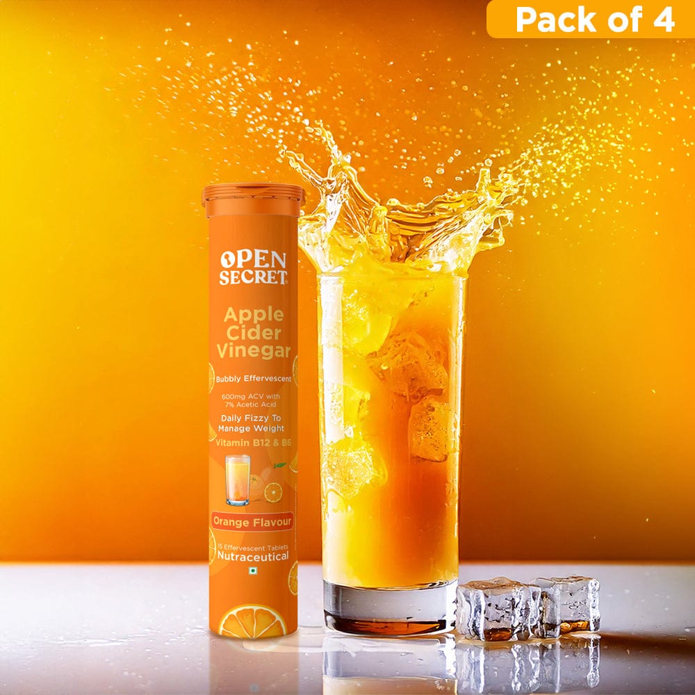 OS Apple Cider Vinegar With The Mother - Pack of 4 (Orange Flavor)