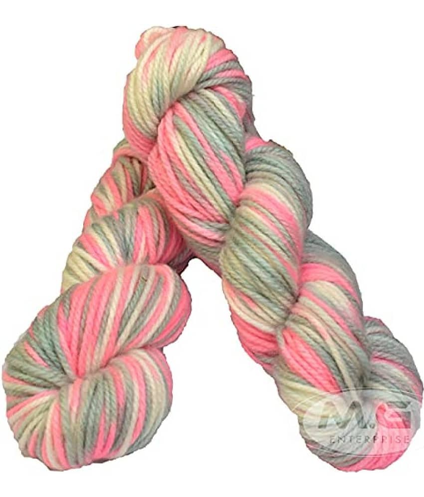 Oswal Knitting Yarn Thick Chunky Wool, Varsha Pink Grey 200 gm Best Used with Knitting Needles, Crochet Needles Wool Yarn for Knitting. by Oswald