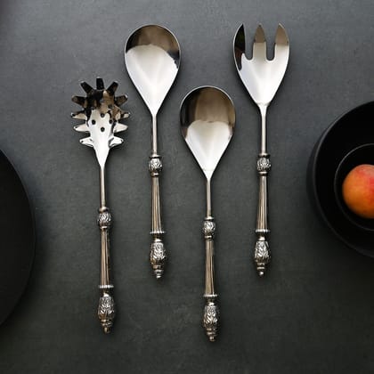 Ascott Serving Cutlery Set-2 Spoons + 1 Fork + 1 Pasta Server