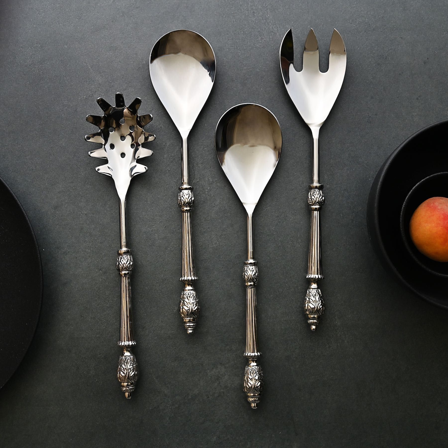 Ascott Serving Cutlery Set-2 Spoons + 1 Fork + 1 Pasta Server