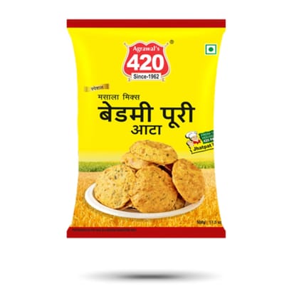 Agrawal's 420 Special Masala Mixed Bedmi Puri Aata | Authentic North Indian Crispy Fried Snack  500gm