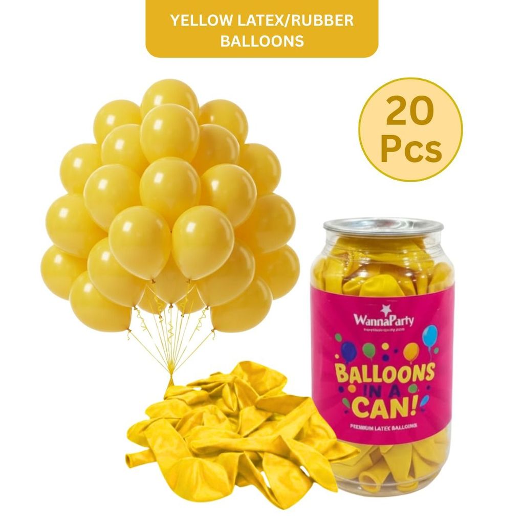 Yellow Latex Balloons 10" - 20PC - Party and Festive Needs | Buy online on ZillyBuy