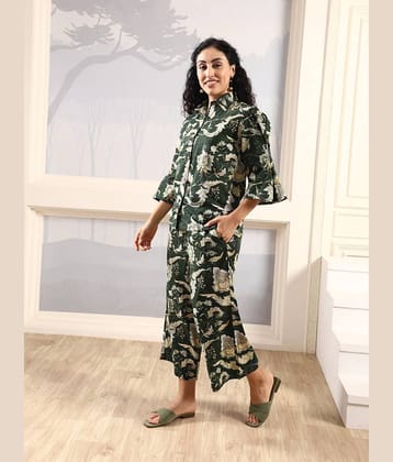 Flavia Creation Women Printed Top With Trousers Co-Ord Set ( Multicolor )