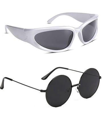 Elligator Black Square Sunglasses ( Pack of 2 )