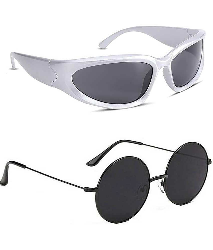 Elligator Black Square Sunglasses ( Pack of 2 )