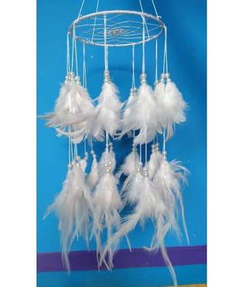 new lucky Feather White Dream Catcher - Pack of 1 ( X cms )