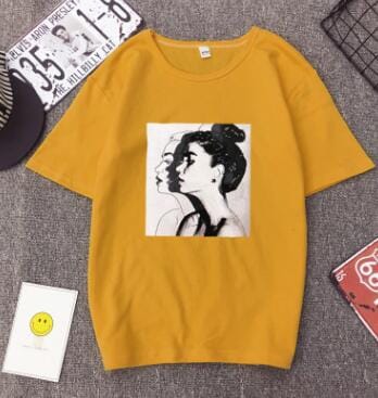 Stylish Summer Women T-shirt-Yellow / M