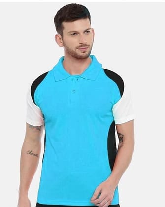 WILD MONSTER Men Solid Polo Neck Reversible Cotton Blend White T-Shirt XL