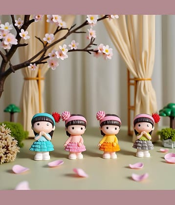 Flenzy Pack Of 4 Charming Miniature Doll figurines Showpiece