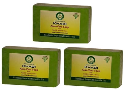 Khadi Herbal Aloe-Vera Soap 125 gm Pack of 3