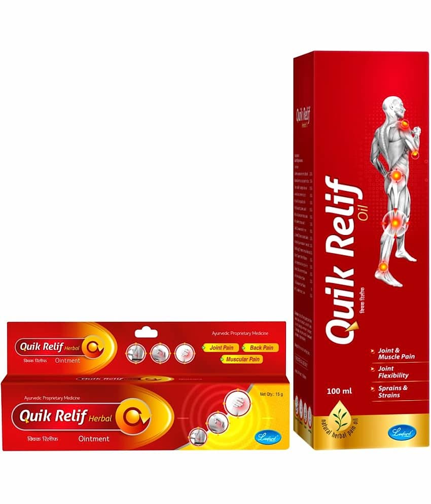 Quik Relif Pain Relief Combo 100ml Oil + 15g Ointment Effective Relief from Muscle & Joint Pain