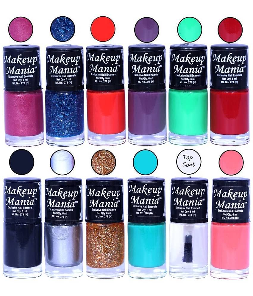 Makeup Mania Nail Polish Set of 12 Pcs, Nail Paint of 6ml each x 12 Pcs, MultiColor Combo Set No.142