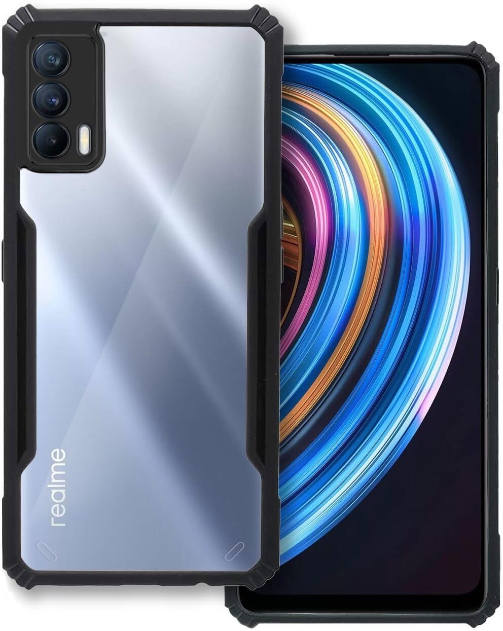 PLUGTECH Slim Shockproof Case | Matte Black Soft | Drop Protection | Precise Cutouts | Premium Mobile Cover for Realme X7