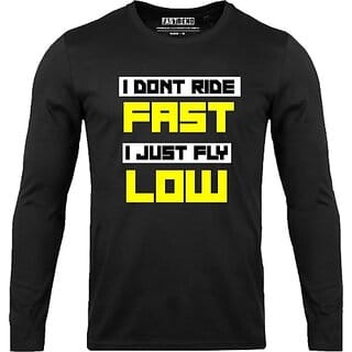 FastB Men Typography Round Neck Black T-Shirt