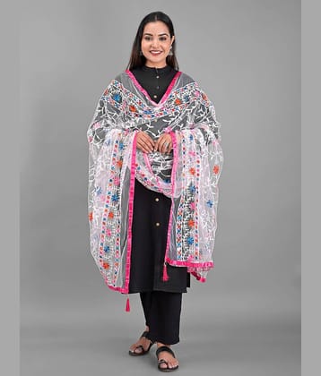 Apratim - White Net Women's Dupatta - ( Pack of 1 )