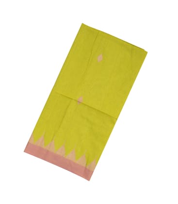 Light Green Handloom Bengal Cotton Saree With Diamond Motifs-BG1296-Light Green