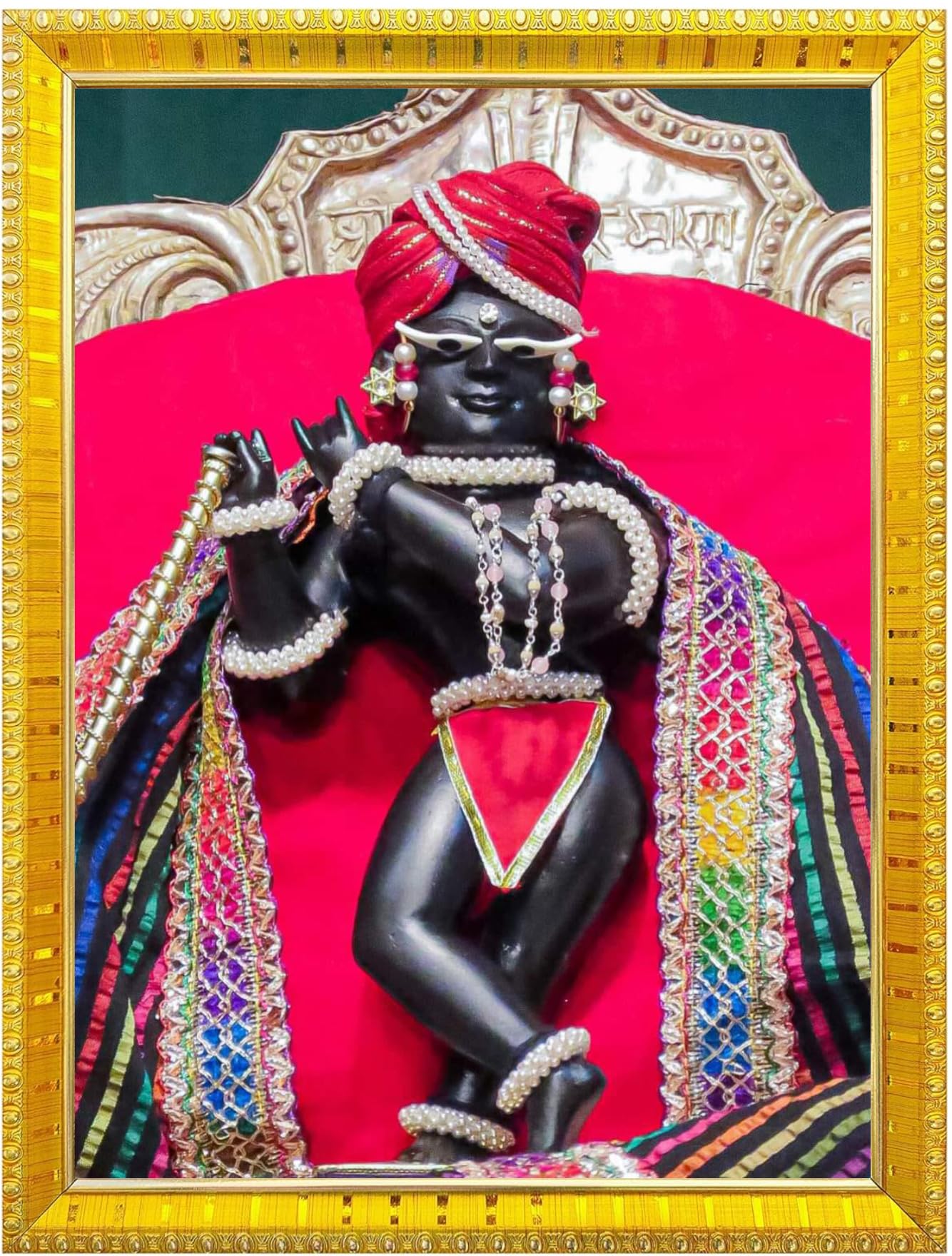 NOKKES Radha Raman Vrindavan Radha Raman Thakur Ji Photo Frames Religious Photo frame 5X7 Inch Photo Frame_QWW17