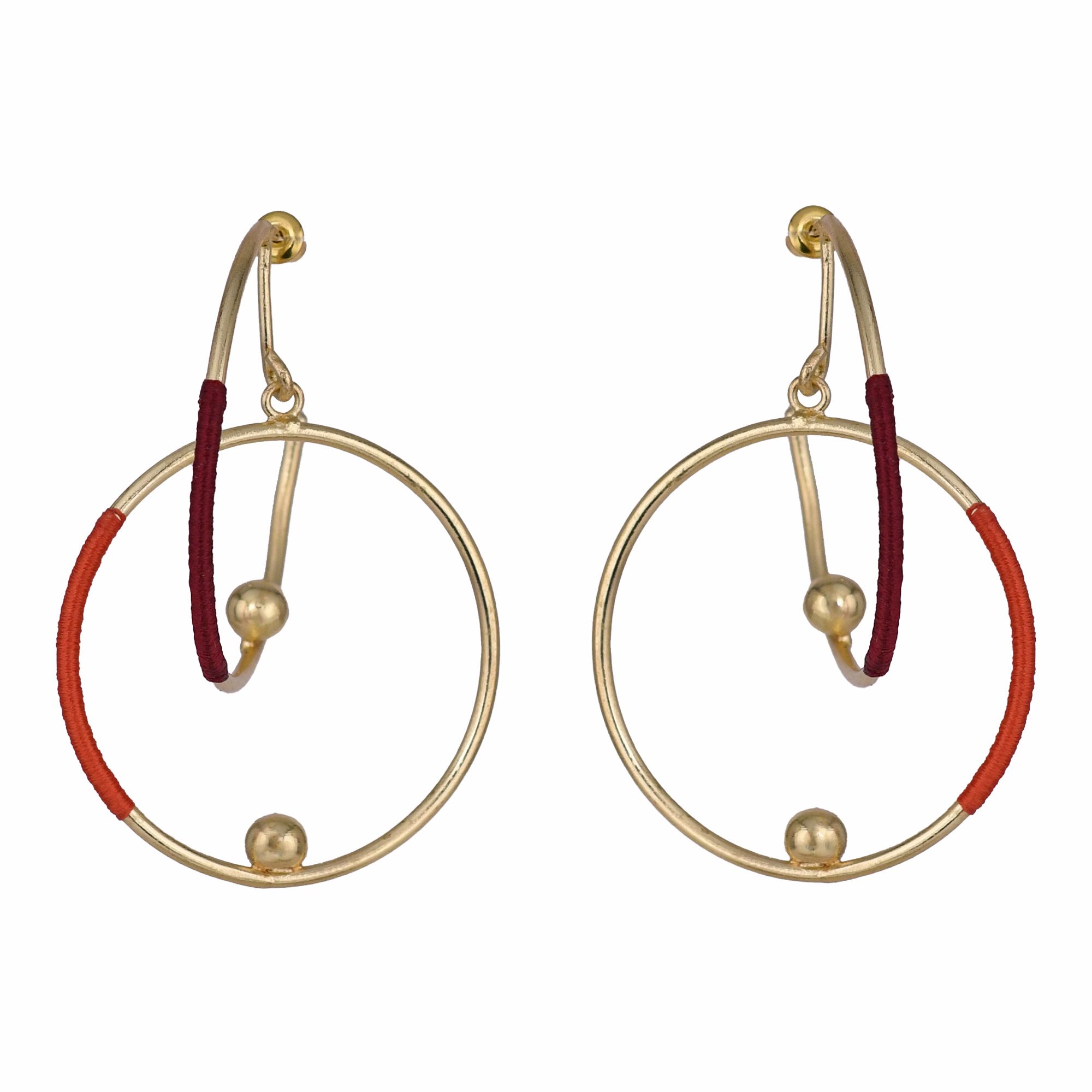 Handcrafted Brass with Thread Work Earring