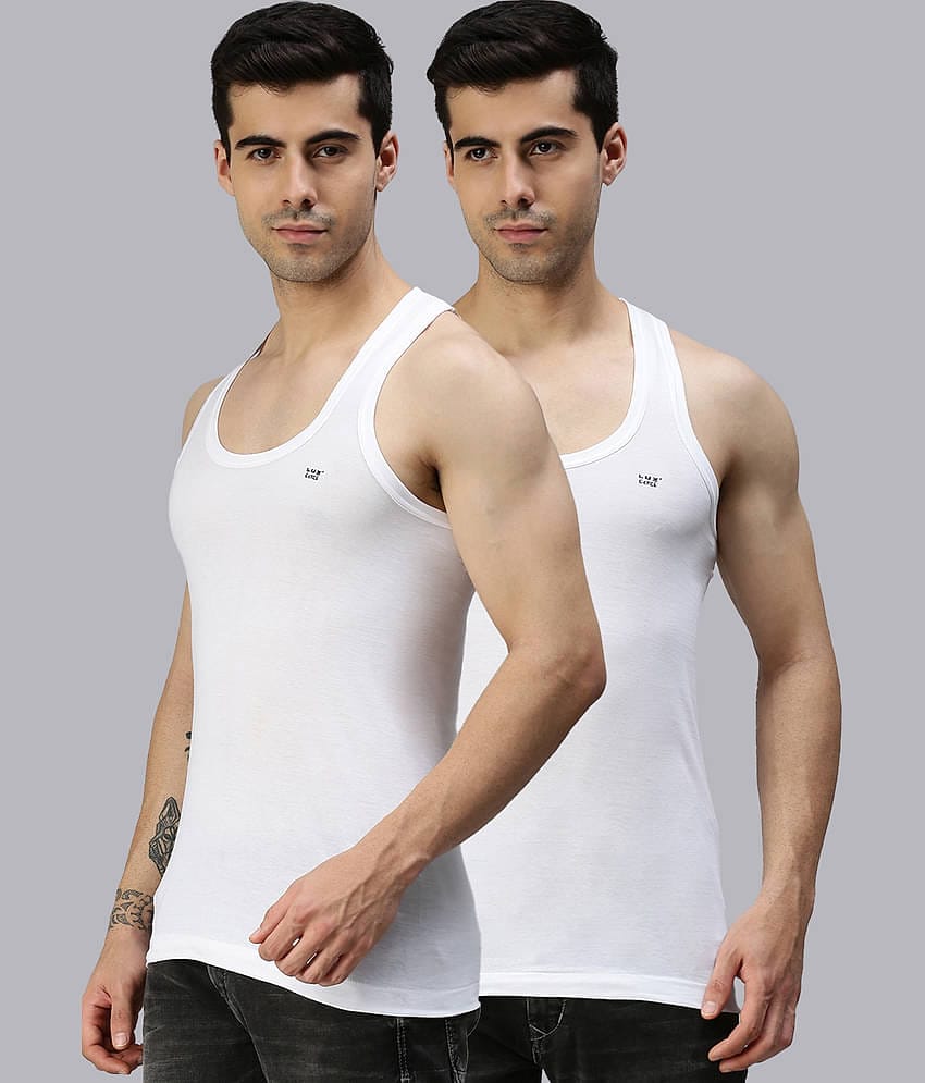 Pack of 2 Lux Cozi - White Cotton Men's Vest