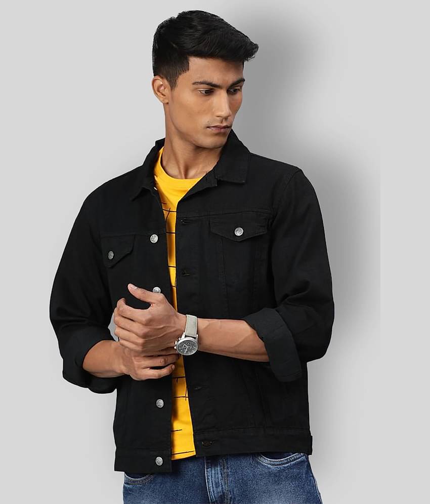 Urbano Fashion - Black Denim Regular Fit Men's Denim Jacket ( Pack of 1 )