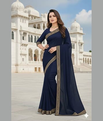 Today Deal Lycra Printed Regular Saree With Unstitched Blouse Piece ( LightBLue )