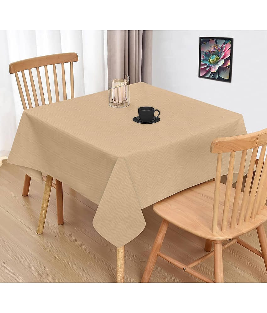 Oasis Hometex Solid Cotton 2 Seater Square Table Cover ( 102 x 102 ) cm Pack of 1 Beige