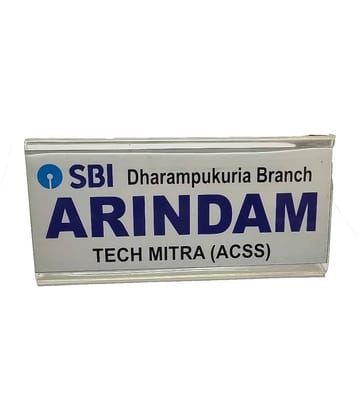 Dey's stationery store  6  inch name plate ( pack of 1 Pcs )  (transparent, clear)