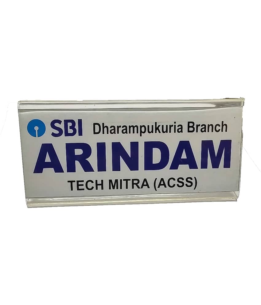 Dey's stationery store  6  inch name plate ( pack of 1 Pcs )  (transparent, clear)
