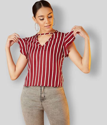 Chimpaaanzee - Maroon Crepe Women's Regular Top ( Pack of 1 )