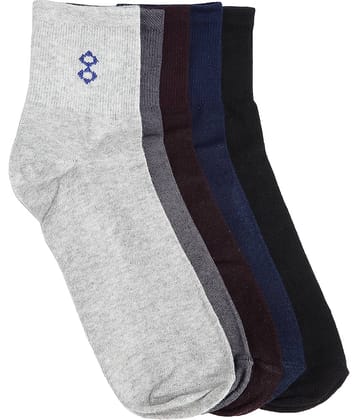 Texlon - Multicolor Cotton Men's Ankle Length Socks ( Pack of 5 )