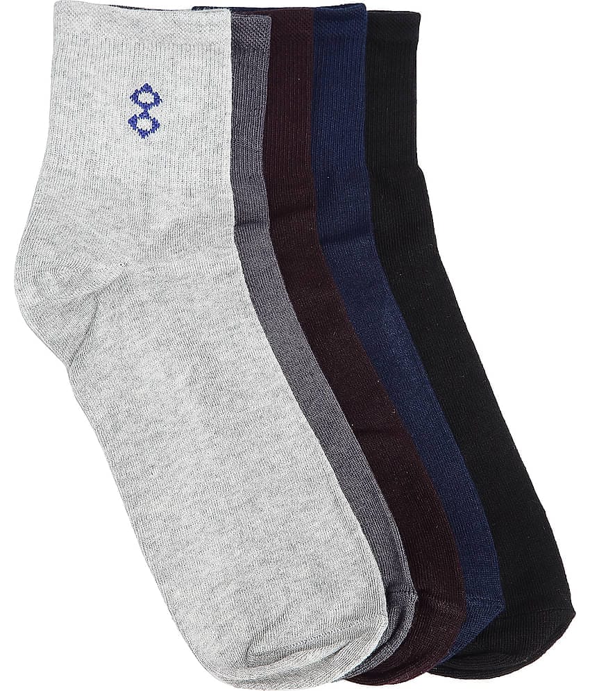 Texlon - Multicolor Cotton Men's Ankle Length Socks ( Pack of 5 )