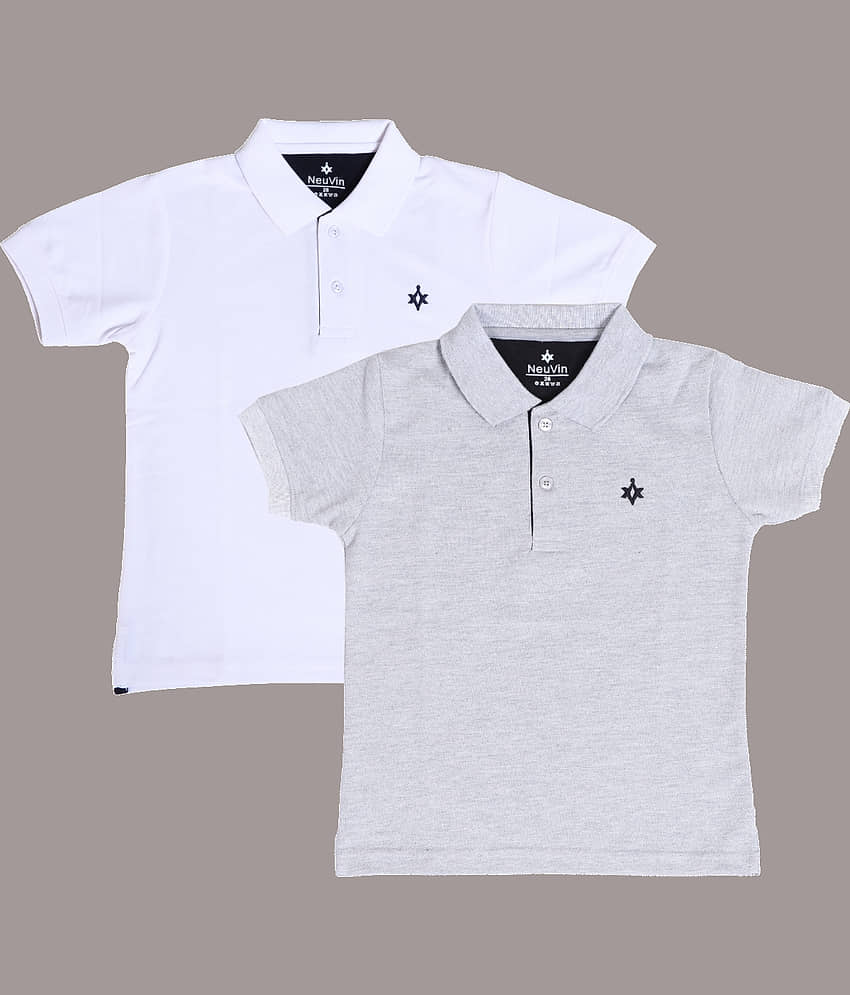 NEUVIN Pack of 2 Boys Cotton Blend T-Shirt ( Multi Color )