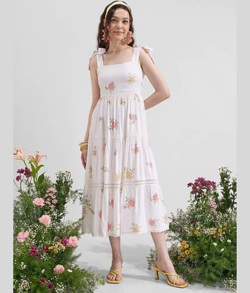 Vishudh Women Viscose Maxi ( White )