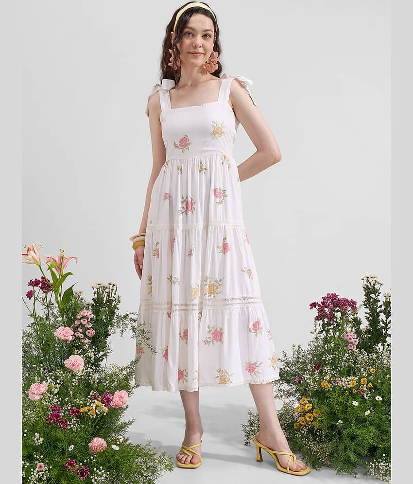 Vishudh Women Viscose Maxi ( White )